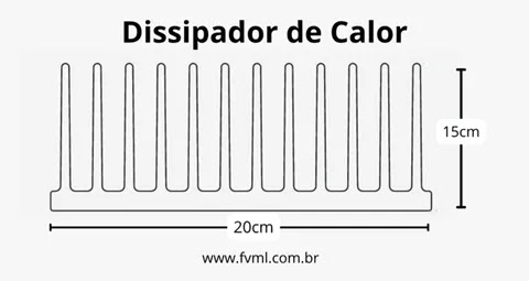 Dissipador adequado para a fonte de 30A - fvml