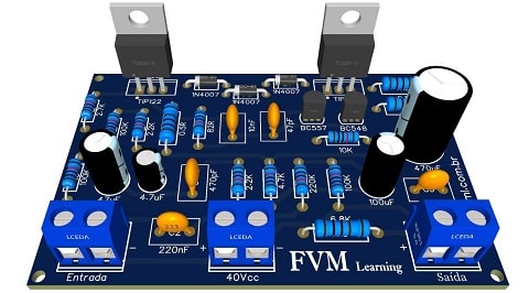 PCI Amplificador de Som de 50W com apenas 4 transistores Fonte simples - fvml PCI Amplificador de Som de 50W com apenas 4 transistores Fonte simples - fvml