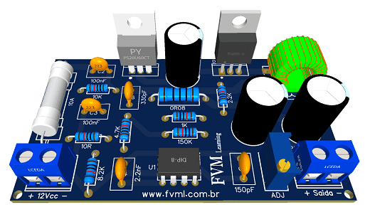 Conversor Booster Variável, entrada 12V saída 5 à 48V com CI UC3843 - fvml
