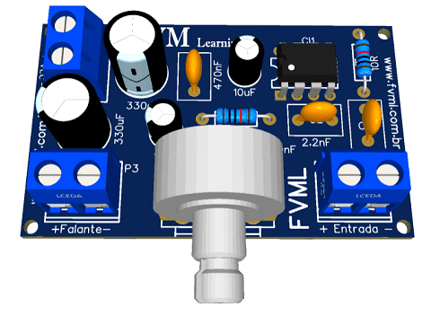 PCI Amplificador Portátil de 1W com LM386 - fvml