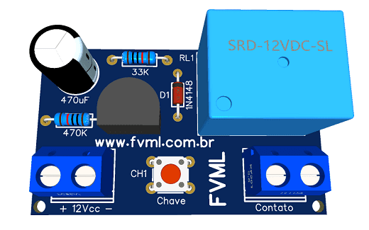 PCI Temporizador 10 Segundos à 5 Minutos com Transistor BC517 - fvml