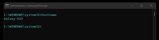 Prompt de Comando: Sintaxe hostname