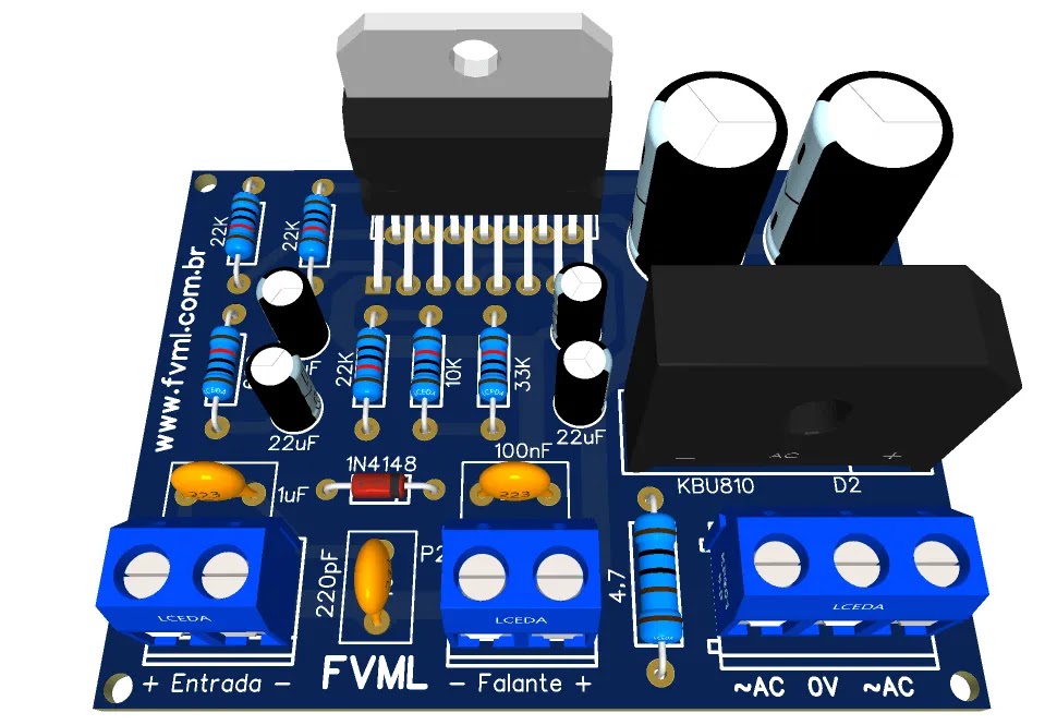 PCI Amplificador de Som Compacto 80W com TDA7294 PCI Amplificador de Som Compacto 80W com TDA7294 - fvml.com.br