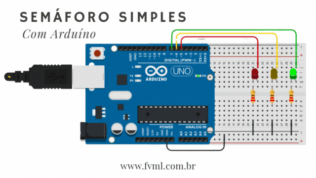 Funcionamento do Semáforo funcionando com Arduino - fvml