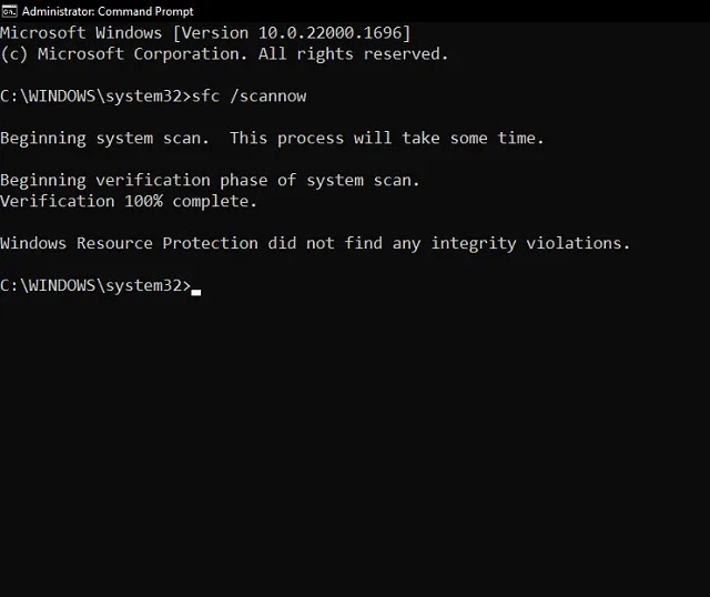 Comando sfc /scannow, verificador de arquivos de sistema do Windows no cmd - fvml