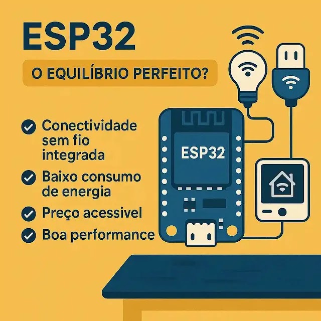 Mostrando as  Vantagens e desvantagens do ESP32 - site fvml